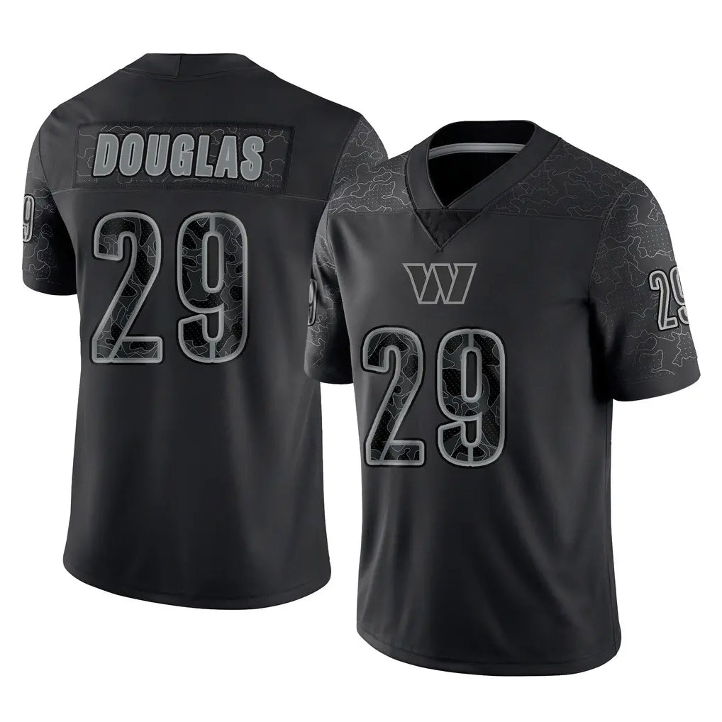 Punc W.Commanders #29 Rasul Douglas Player Black Limited Reflective Home Game Stitched Jerseys