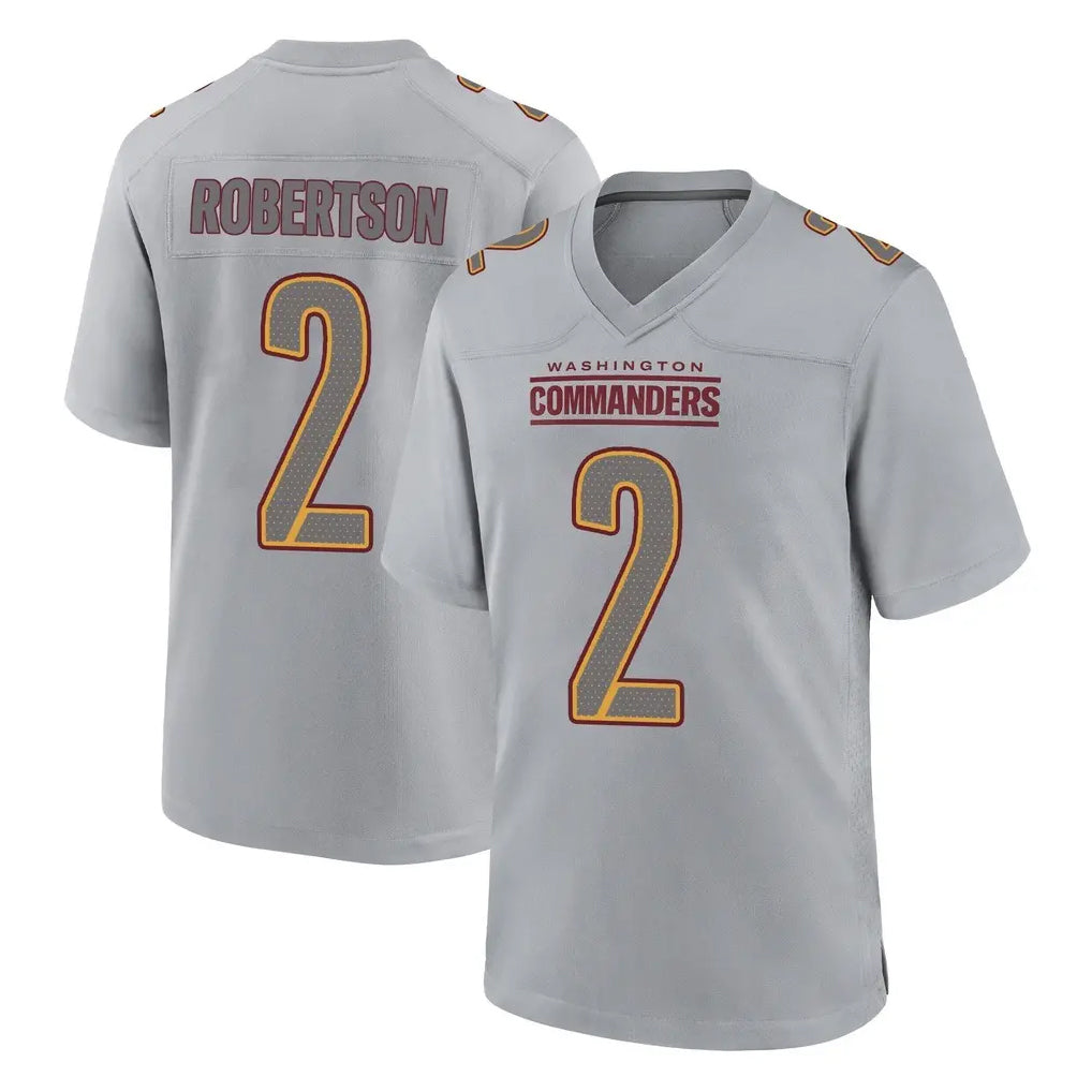 Punc W.Commanders #2 Amik Robertson Player Gray Atmosphere Fashion Home Game Stitched Jerseys