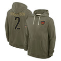 Punc W.Commanders #2 Amik Robertson Player Olive Salute to Service Pullover Hoodies Limited Home Stitched Jerseys