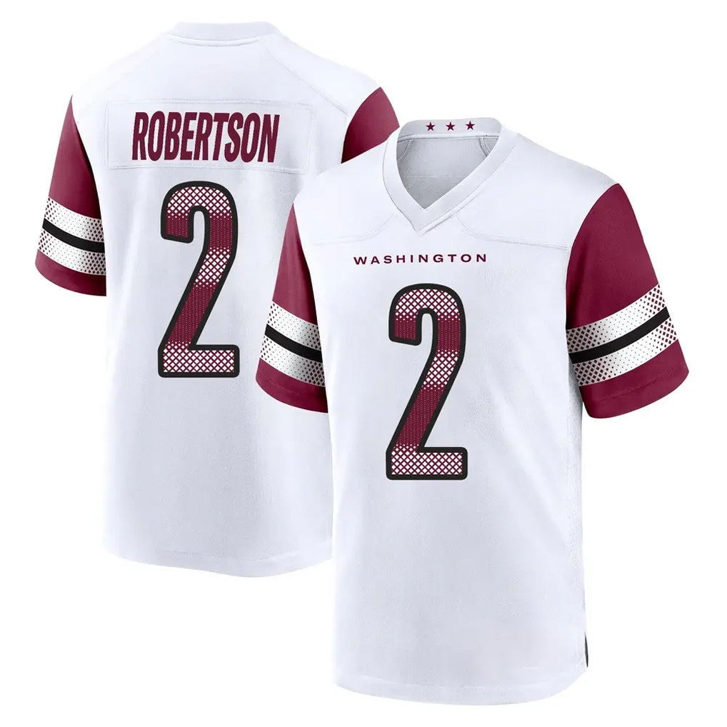 Punc W.Commanders #2 Amik Robertson Player White Game Home Stitched Jerseys