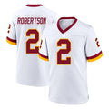 Punc W.Commanders #2 Amik Robertson Player White Home Game Stitched Jerseys