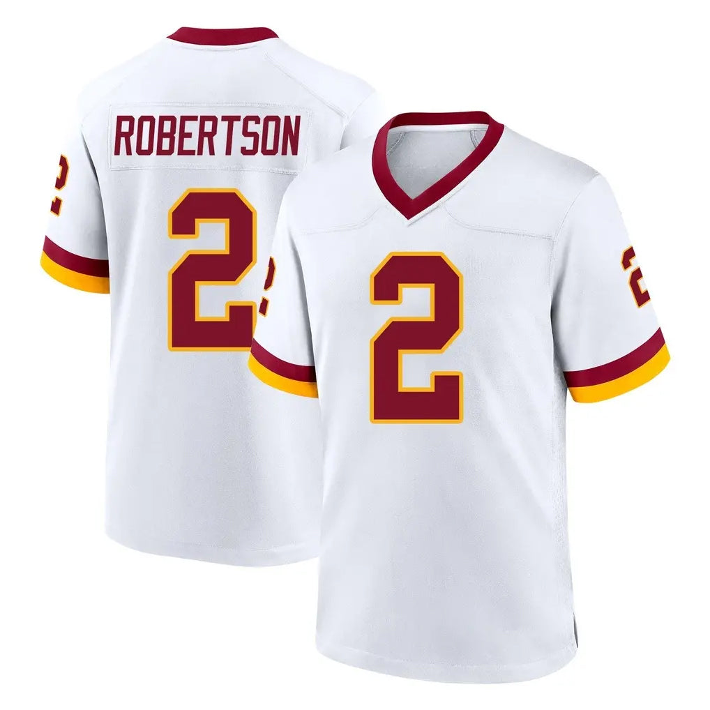 Punc W.Commanders #2 Amik Robertson Player White Home Game Stitched Jerseys