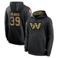 Punc W.Commanders #39 Jeremy Reaves Player Black Salute to Service Performance Pullover Hoodies Home Game Stitched Jerseys