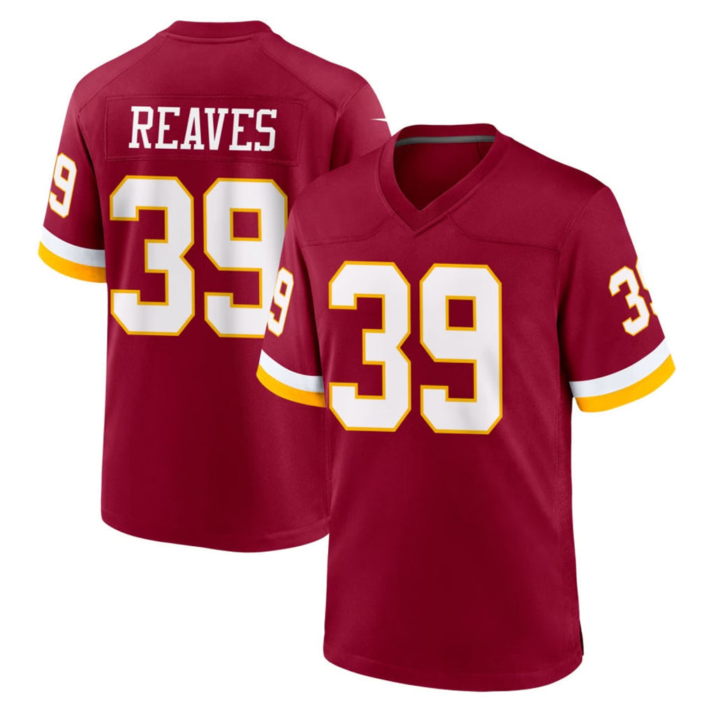 Punc W.Commanders #39 Jeremy Reaves Player Burgundy Game Home Stitched Jerseys