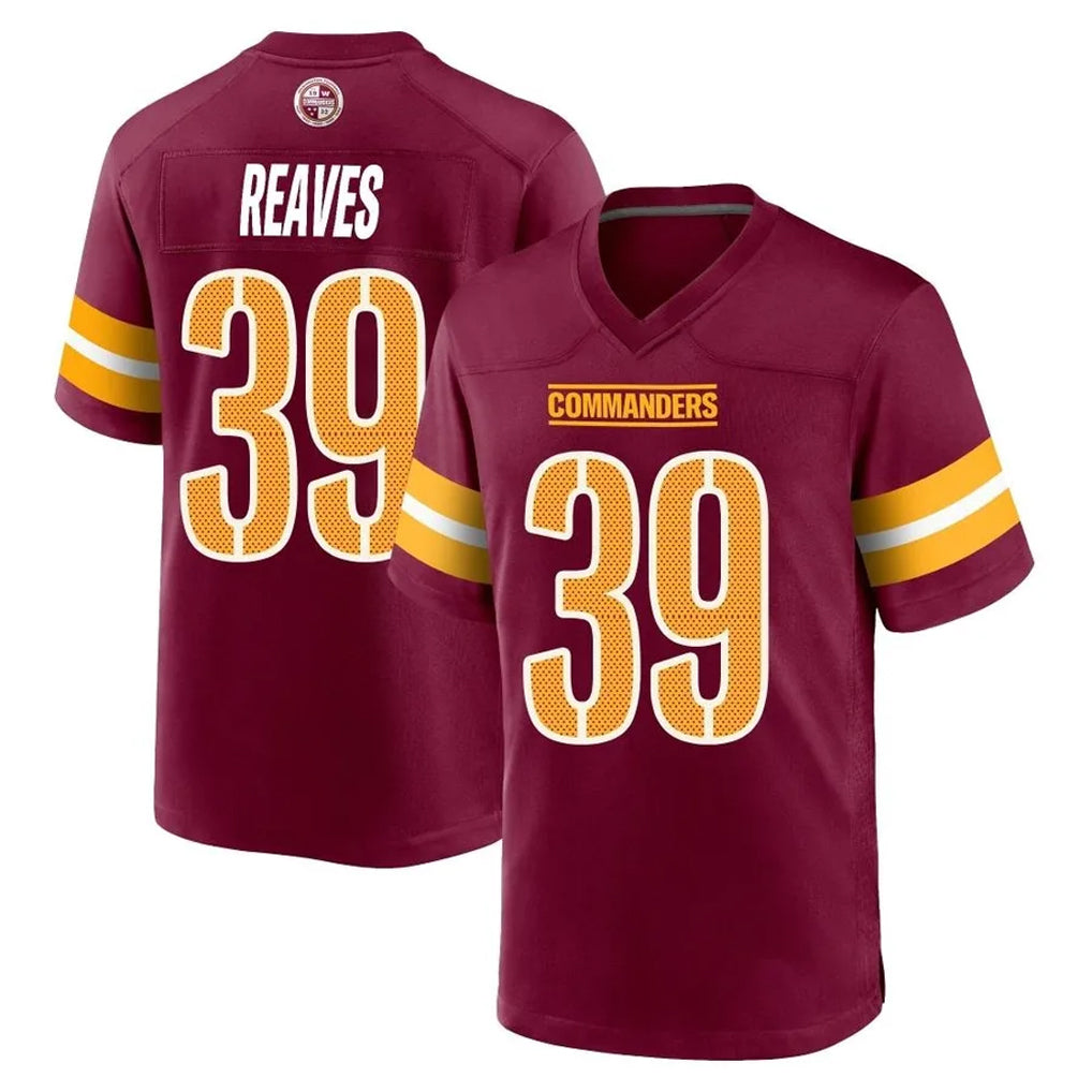 Punc W.Commanders #39 Jeremy Reaves Player Burgundy Home Game Stitched Jerseys
