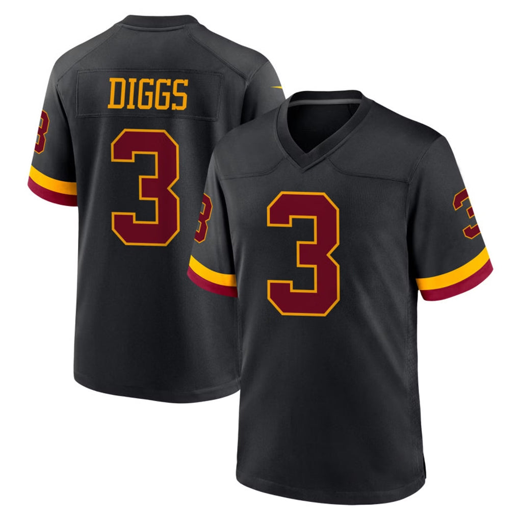 Punc W.Commanders #3 Stefon Diggs Player Black Limited Home Game Stitched Jerseys