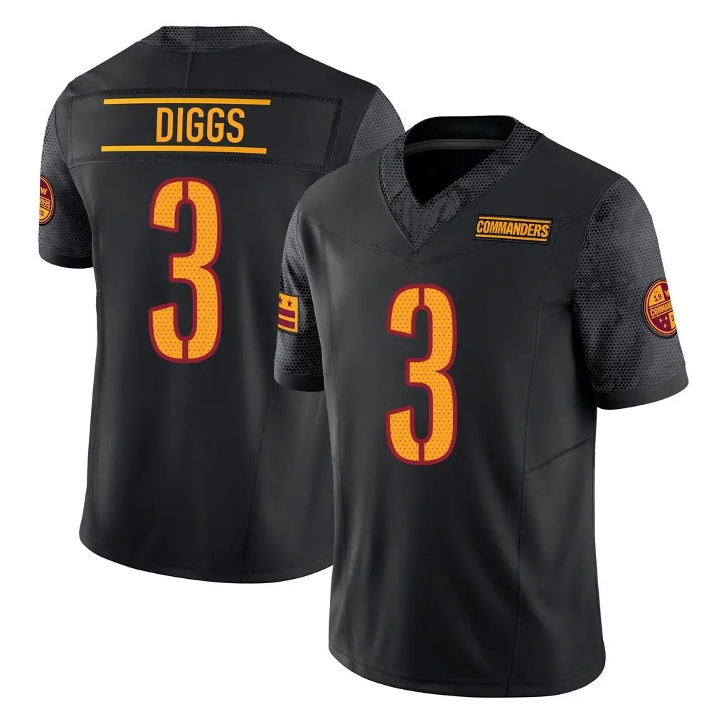 Punc W.Commanders #3 Stefon Diggs Player Black Limited Vapor F.U.S.E. Home Game Stitched Jerseys