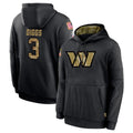 Punc W.Commanders #3 Stefon Diggs Player Black Salute to Service Performance Pullover Hoodies Home Game Stitched Jerseys
