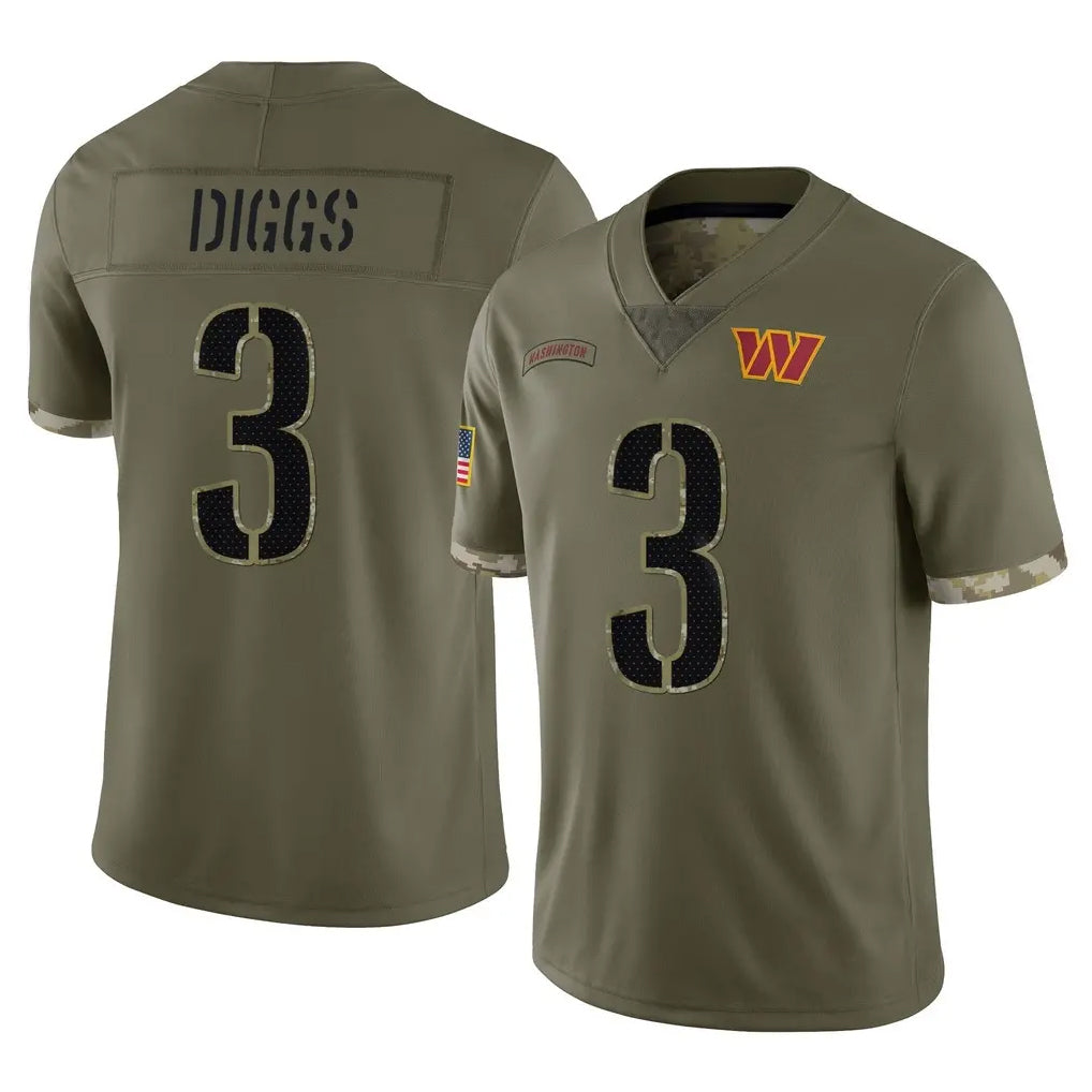 Punc W.Commanders #3 Stefon Diggs Player Olive Salute To Service Limited Home Game Stitched Jerseys