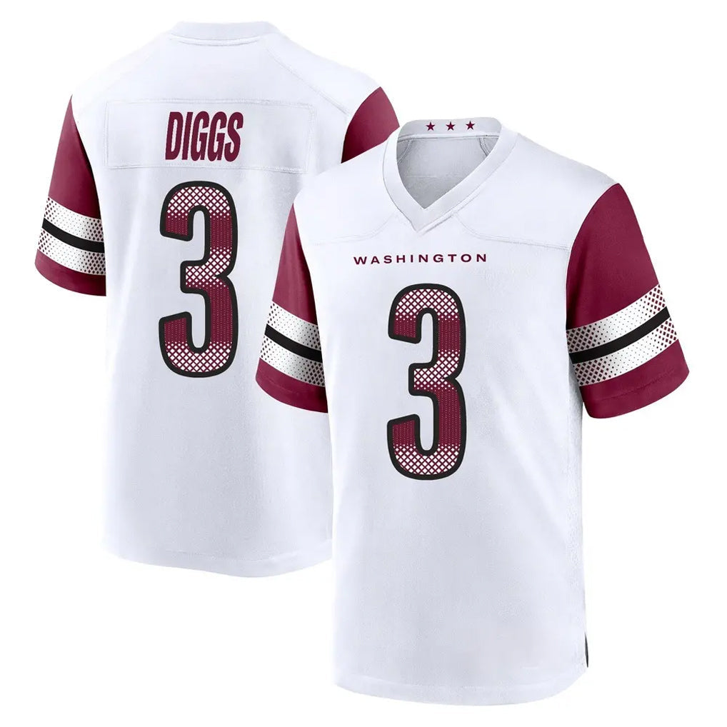 Punc W.Commanders #3 Stefon Diggs Player White Game Home Stitched Jerseys