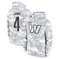 Punc W.Commanders #4 Frankie Luvu Player Arctic Camo Salute to Service Hoodies Stitched Jerseys