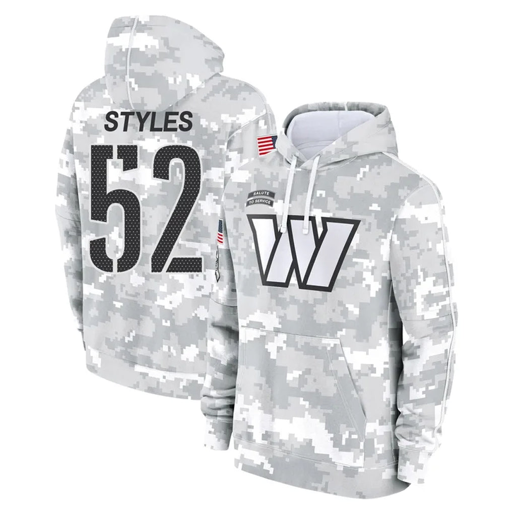 Punc W.Commanders #52 Sonny Styles Player Arctic Camo Limited Salute to Service Pullover Hoodies Game Stitched Jerseys