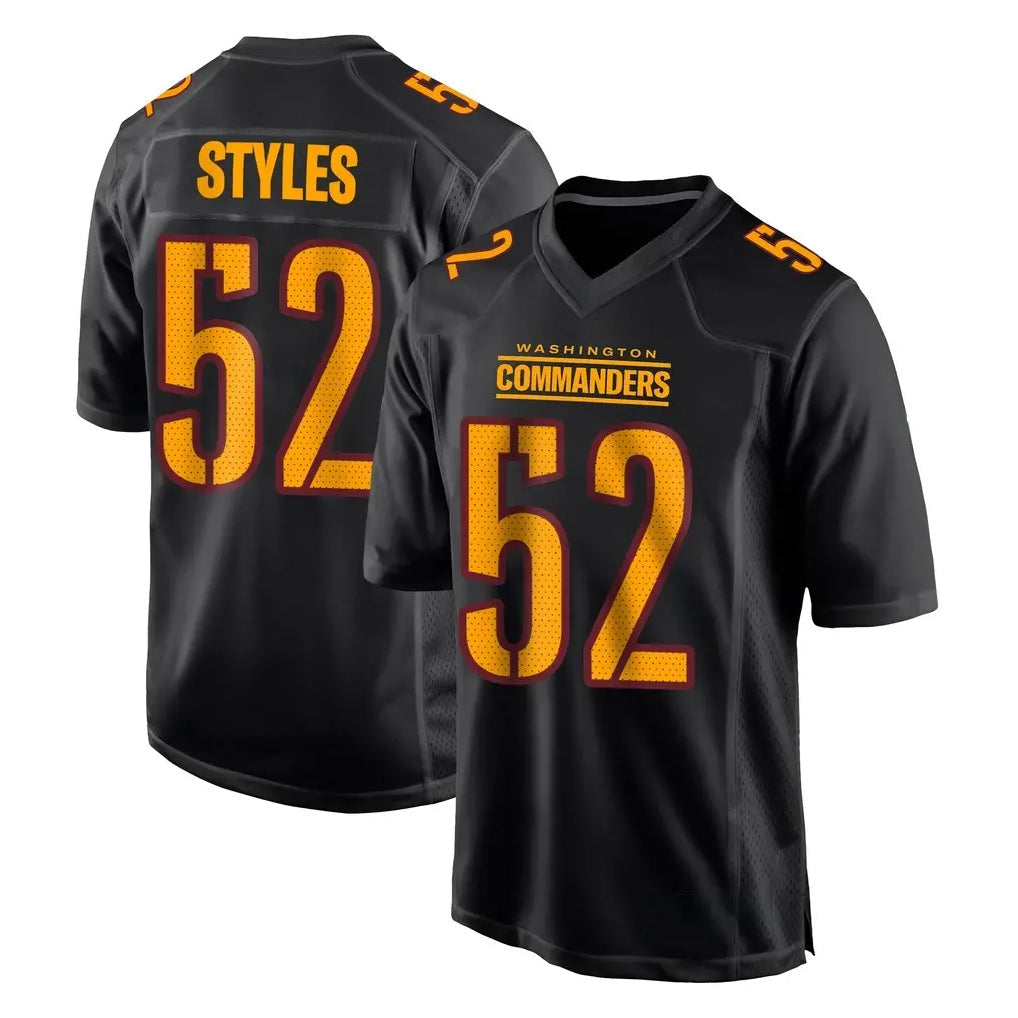 Punc W.Commanders #52 Sonny Styles Player Black Carbon Fashion Home Game Stitched Jerseys
