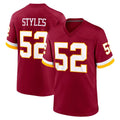 Punc W.Commanders #52 Sonny Styles Player Burgundy Game Home Stitched Jerseys