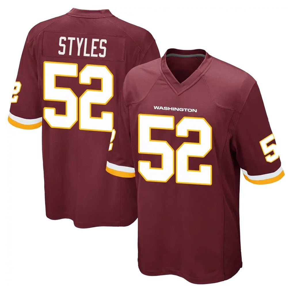 Punc W.Commanders #52 Sonny Styles Player Burgundy Team Color Home Game Stitched Jerseys