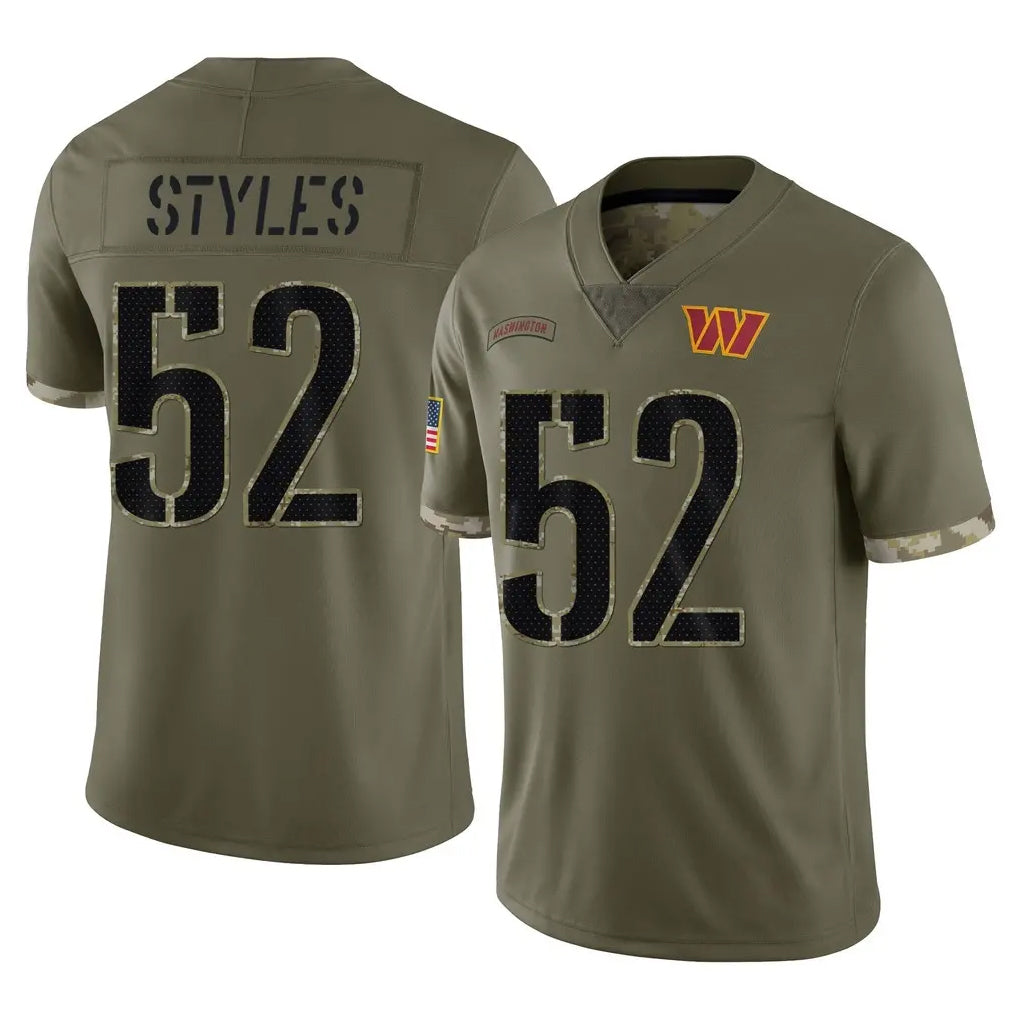 Punc W.Commanders #52 Sonny Styles Player Olive Salute To Service Limited Home Game Stitched Jerseys