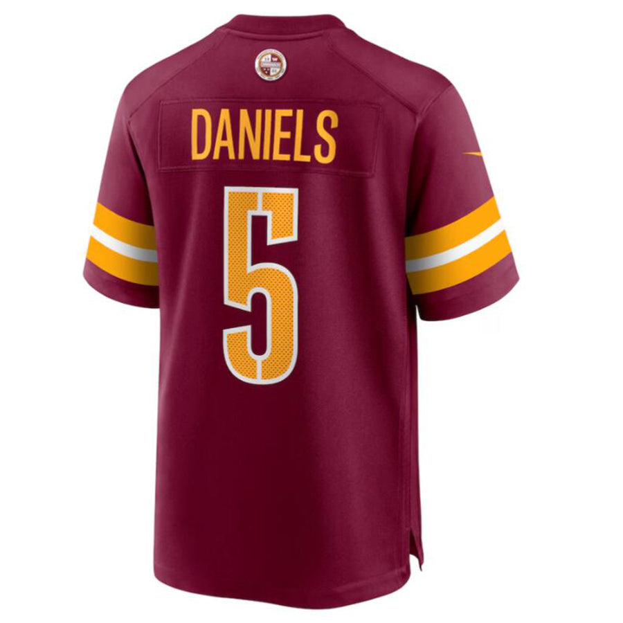 Punc W.Commanders #5 Jayden Daniels Burgundy 2024 Draft First Round Pick Player Game Stitched Jersey