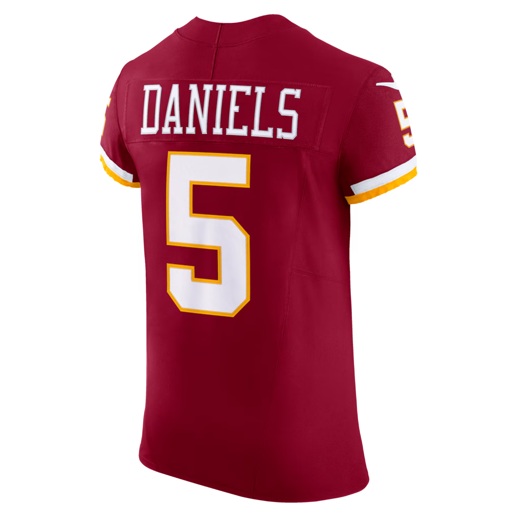 Punc W.Commanders #5 Jayden Daniels Burgundy Vapor F.U.S.E. Elite Stitched Jerseys