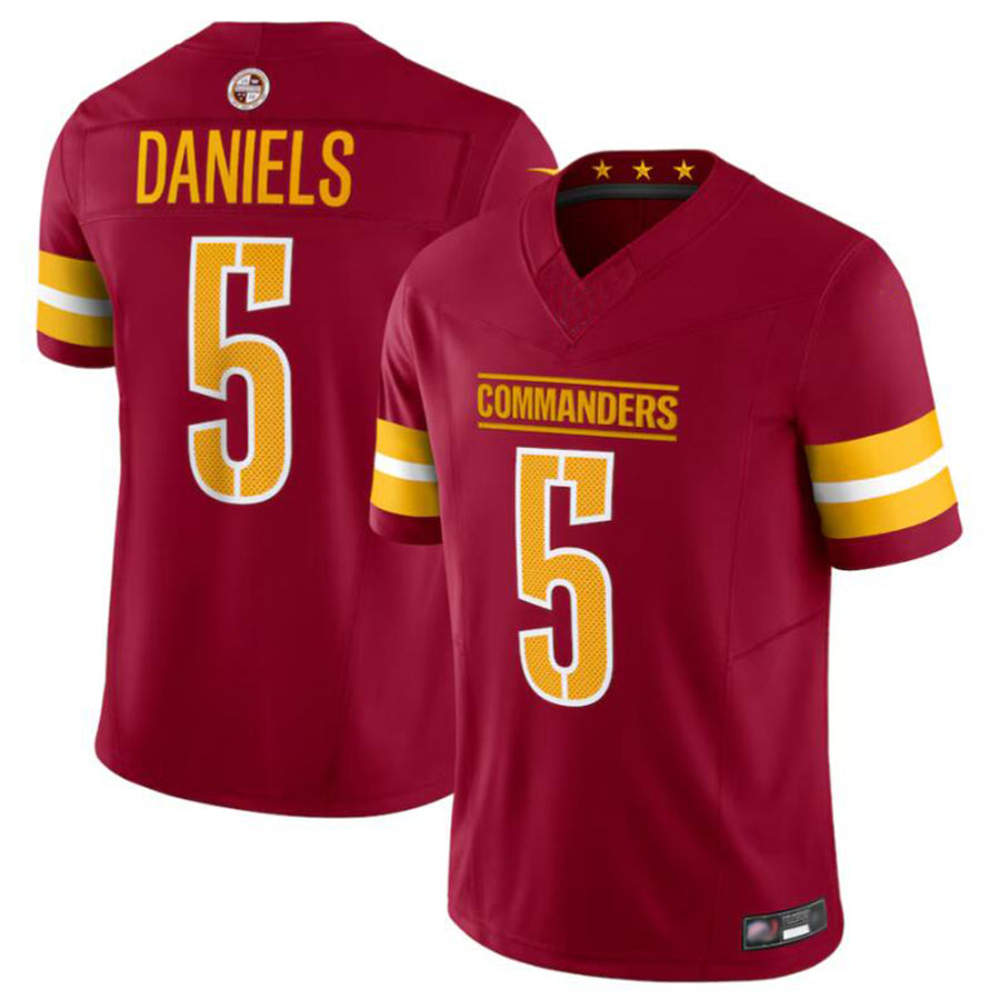 Punc W.Commanders #5 Jayden Daniels Player Burgundy Vapor F.U.S.E. Limited Stitched Jerseys