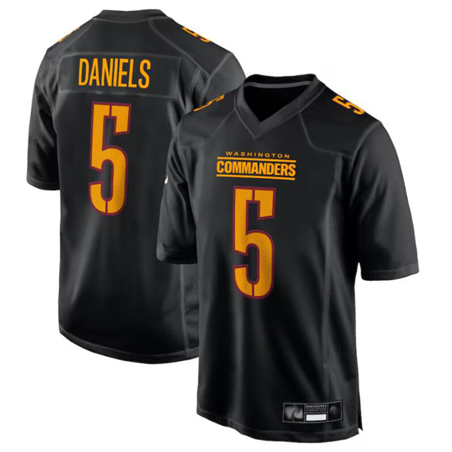 Punc W.Commanders #5 Jayden Daniels Player Carbon Black Fashion Stitched Jerseys