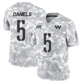 Punc W.Commanders #5 Jayden Daniels Player Limited Arctic Camo Salute to Service Stitched Jerseys