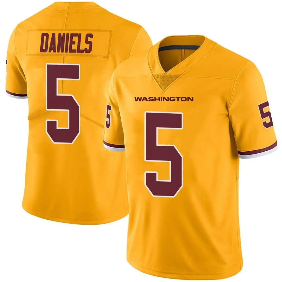 Punc W.Commanders #5 Jayden Daniels Player Limited Gold Color Rush Stitched Jerseys