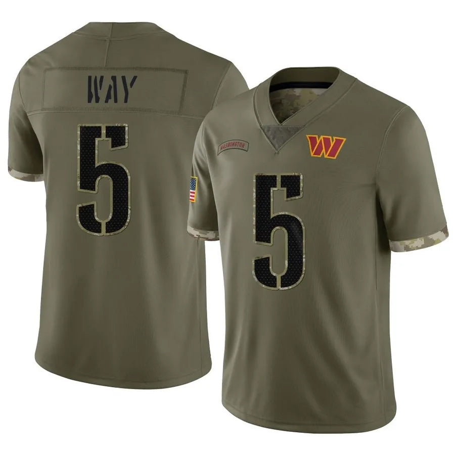 Punc W.Commanders #5 Jayden Daniels Player Olive Salute To Service Limited Stitched Jerseys