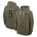 Punc W.Commanders #5 Jayden Daniels Player Olive Salute to Service Pullover Hoodies Limited Home Stitched Jerseys