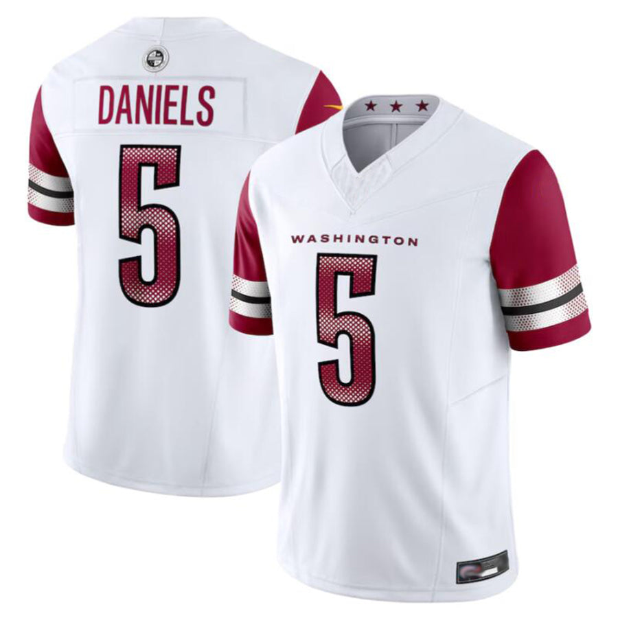 Punc W.Commanders #5 Jayden Daniels Player White Vapor F.U.S.E. Limited Stitched Jerseys