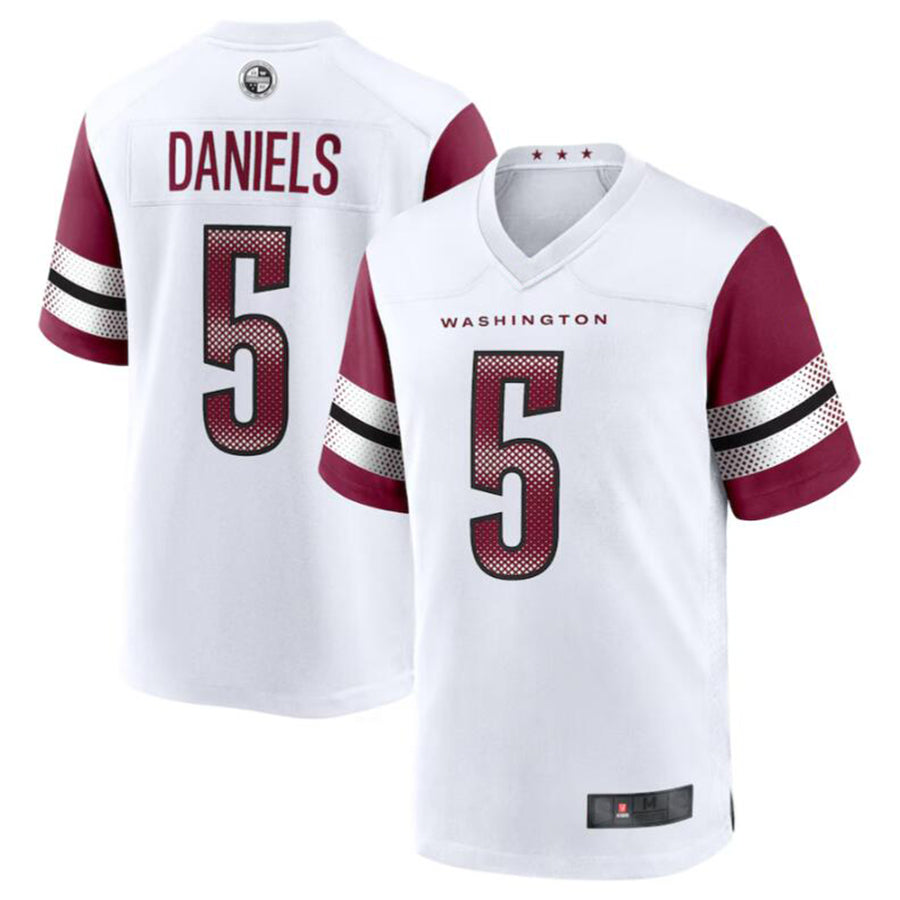 Punc W.Commanders #5 Jayden Daniels White 2024 Draft First Round Pick Player Game Stitched Jerseys