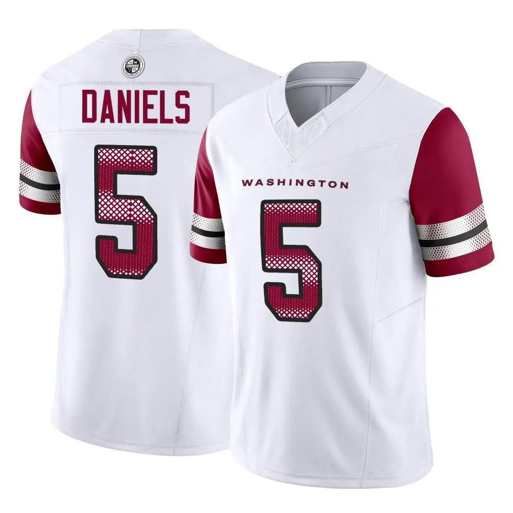 Punc W.Commanders #5 Jayden Daniels White Vapor F.U.S.E. Limited Home Game Stitched Jerseys
