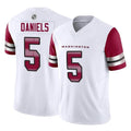 Punc W.Commanders #5 Jayden Daniels White Vapor F.U.S.E. Limited Home Game Stitched Jerseys