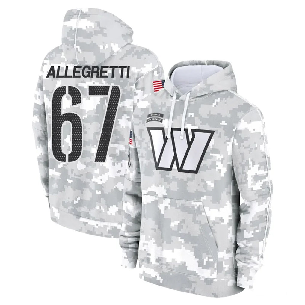 Punc W.Commanders #67 Nick Allegretti Player Arctic Camo Limited Salute to Service Pullover Hoodies Game Stitched Jerseys