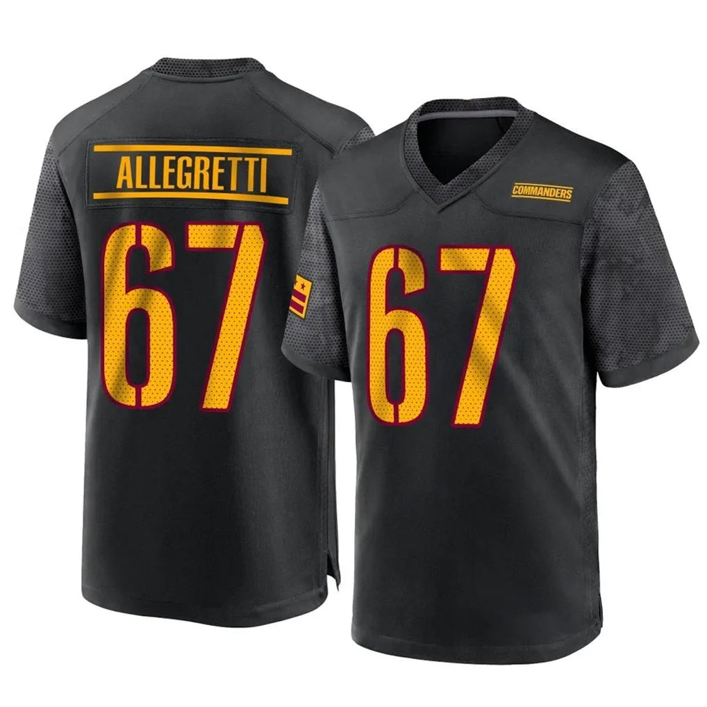 Punc W.Commanders #67 Nick Allegretti Player Black Home Game Stitched Jerseys