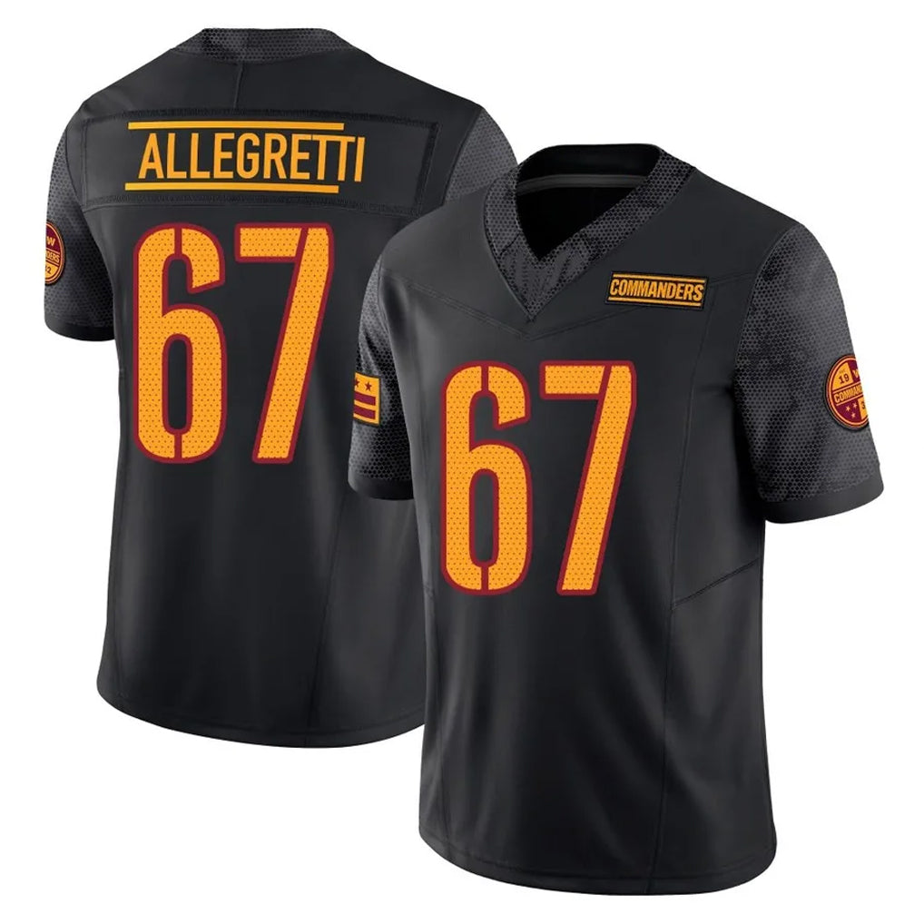 Punc W.Commanders #67 Nick Allegretti Player Black Limited Vapor F.U.S.E. Home Game Stitched Jerseys