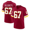 Punc W.Commanders #67 Nick Allegretti Player Burgundy Game Home Stitched Jerseys