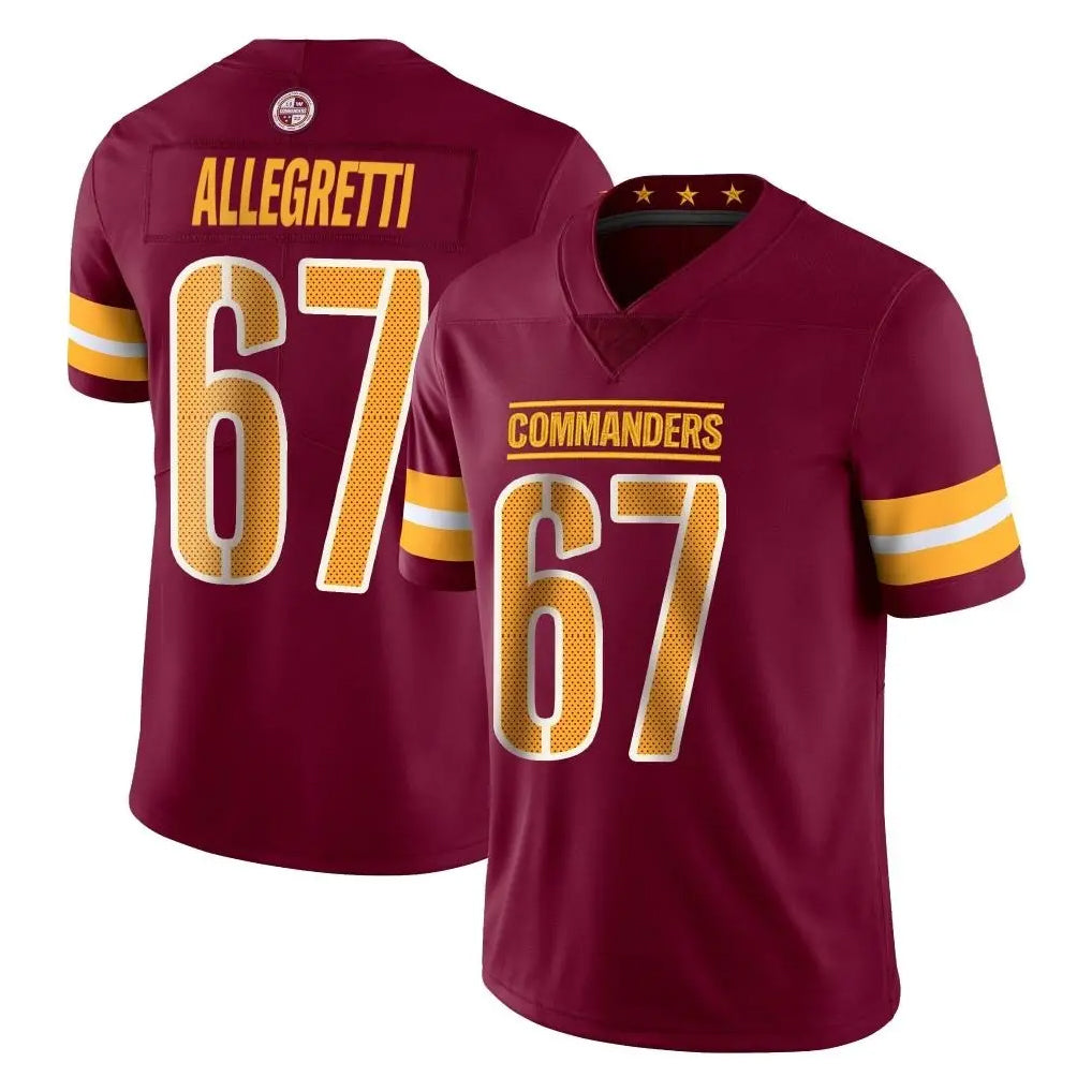 Punc W.Commanders #67 Nick Allegretti Player Burgundy Limited Vapor Home Game Stitched Jerseys