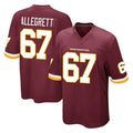 Punc W.Commanders #67 Nick Allegretti Player Burgundy Team Color Home Game Stitched Jerseys