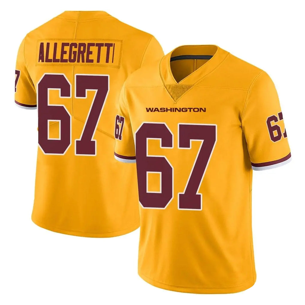 Punc W.Commanders #67 Nick Allegretti Player Gold Limited Color Rush Home Game Stitched Jerseys