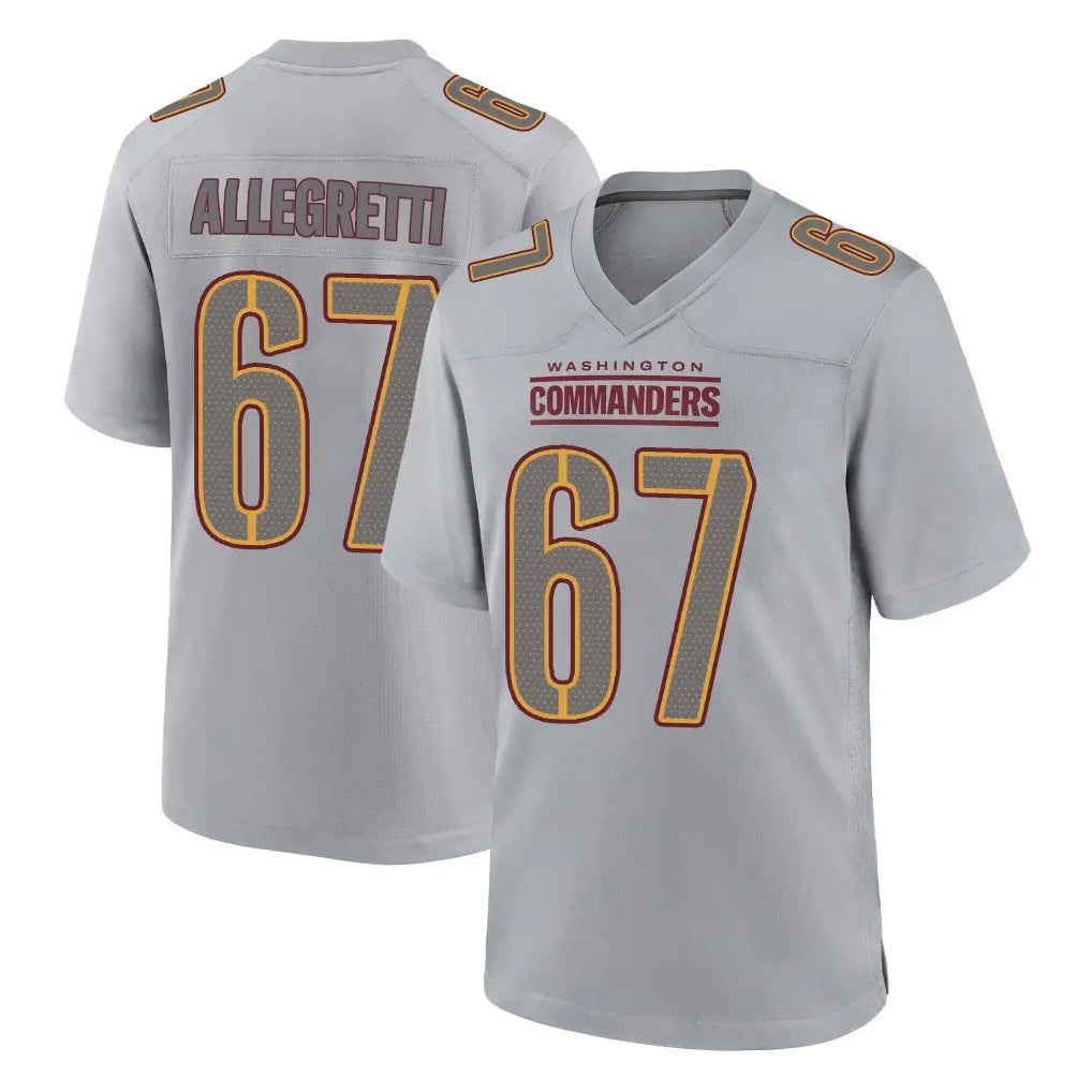 Punc W.Commanders #67 Nick Allegretti Player Gray Atmosphere Fashion Home Game Stitched Jerseys