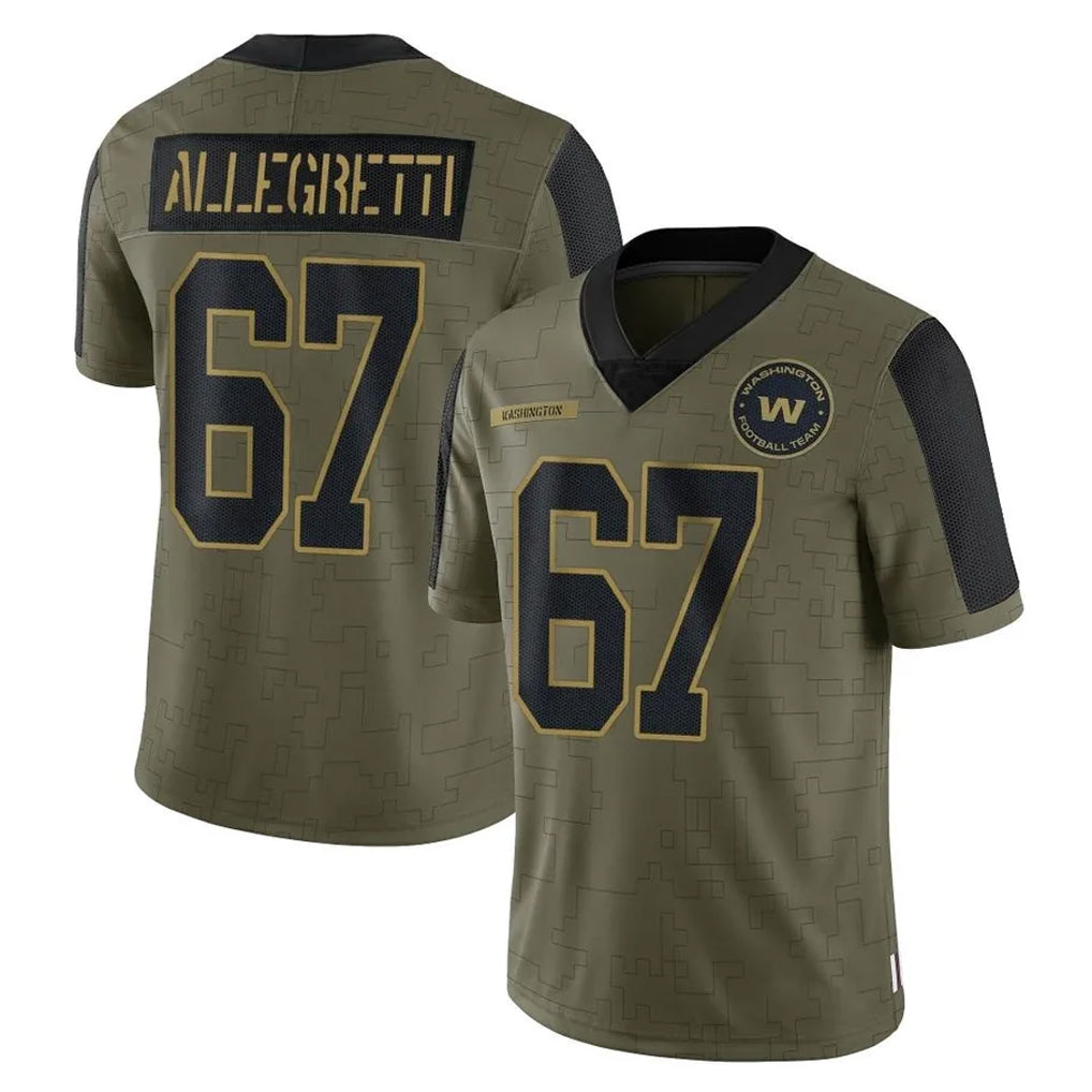 Punc W.Commanders #67 Nick Allegretti Player Olive Salute To Service Limited Game Stitched Jerseys