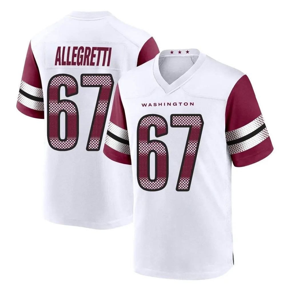 Punc W.Commanders #67 Nick Allegretti Player White Game Home Stitched Jerseys