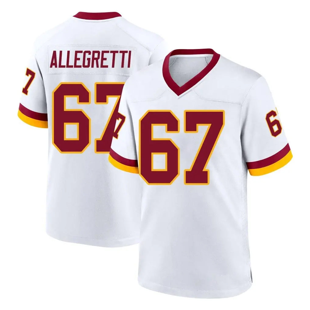 Punc W.Commanders #67 Nick Allegretti Player White Home Game Stitched Jerseys