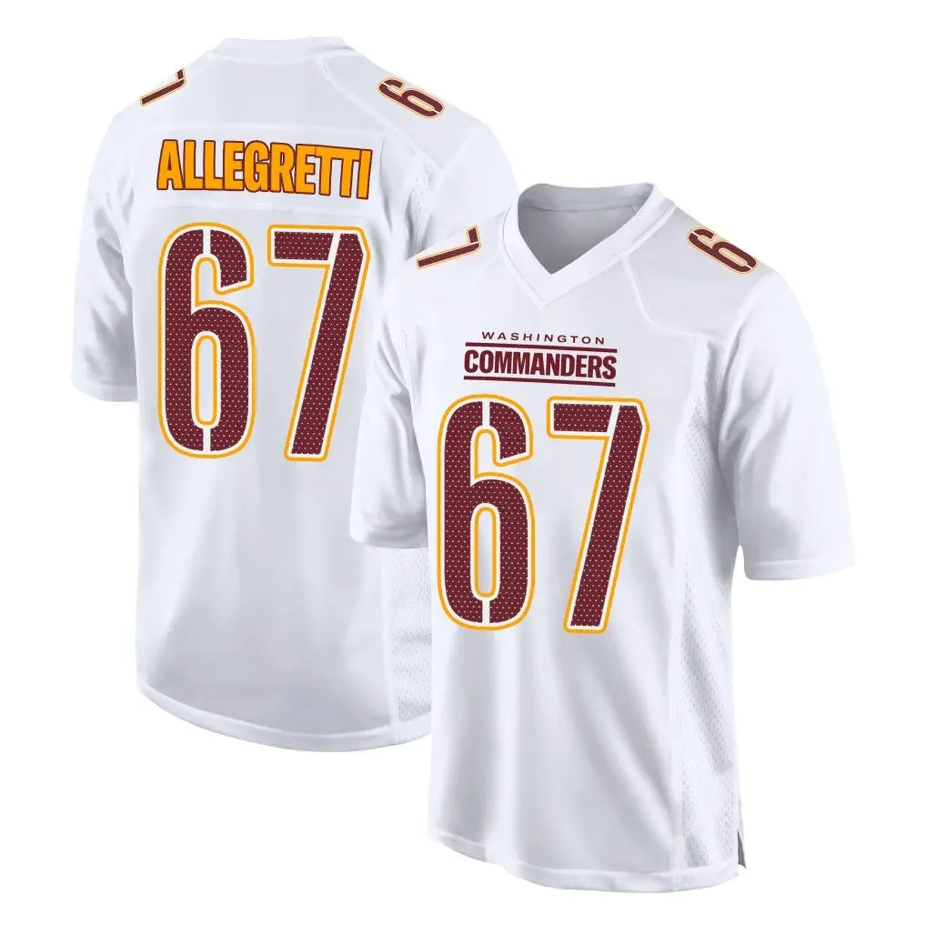 Punc W.Commanders #67 Nick Allegretti Player White Tundra Fashion Home Game Stitched Jerseys