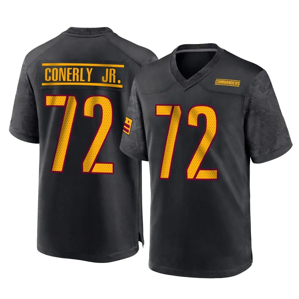 Punc W.Commanders #72 Josh Conerly Jr. Player Black Home Game Stitched Jerseys