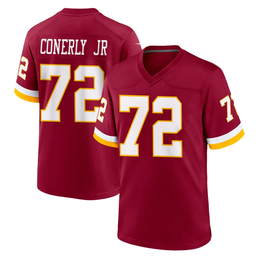 Punc W.Commanders #72 Josh Conerly Jr. Player Burgundy Game Home Stitched Jerseys