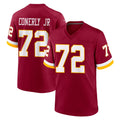 Punc W.Commanders #72 Josh Conerly Jr. Player Burgundy Game Home Stitched Jerseys