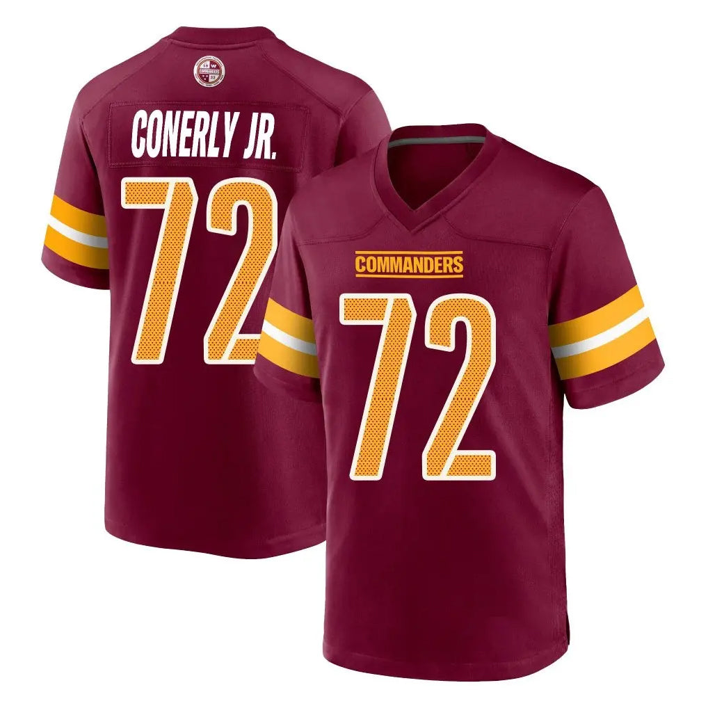 Punc W.Commanders #72 Josh Conerly Jr. Player Burgundy Home Game Stitched Jerseys