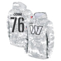 Punc W.Commanders #76 Sam Cosmi Player Arctic Camo Limited Salute to Service Pullover Hoodies Game Stitched Jerseys