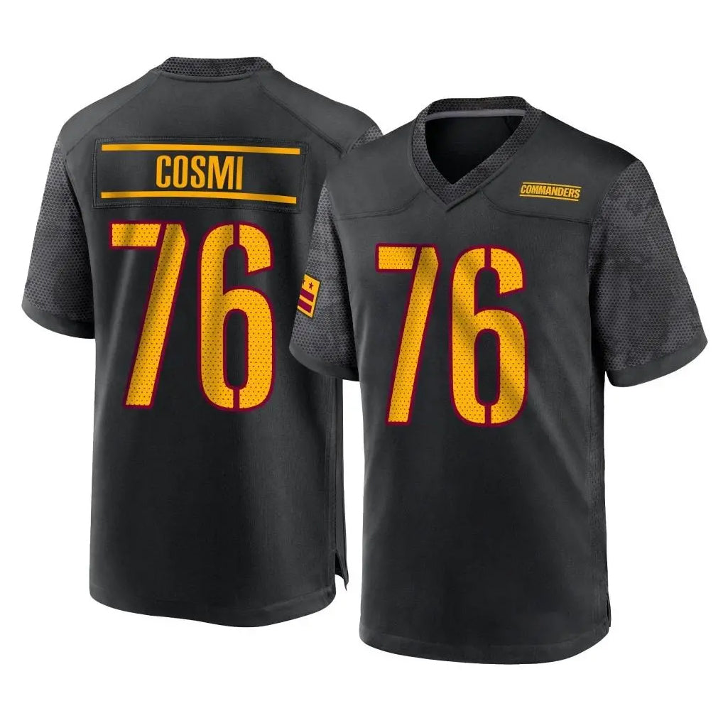 Punc W.Commanders #76 Sam Cosmi Player Black Home Game Stitched Jerseys